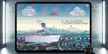 "Loading 🚣" başlıklı Dijital Sanat Mathias Cascales (MC D/\RT) tarafından, Orijinal sanat, Dijital Kolaj