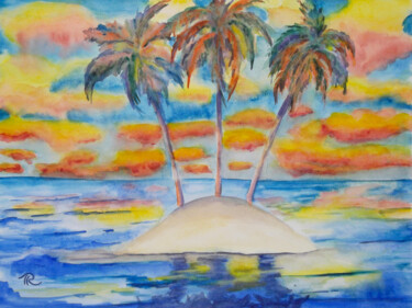 Schilderij getiteld "AQUARELLE originale…" door Isabelle Redonnet, Origineel Kunstwerk, Aquarel