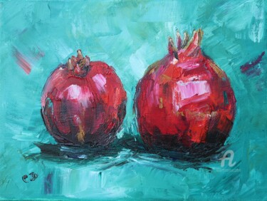绘画 标题为“Oil painting: Pomeg…” 由Svetlana Dorokhina, 原创艺术品, 油 安装在木质担架架上