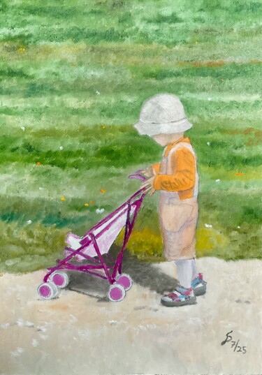 Malerei mit dem Titel "petit enfant avec c…" von Stefan Dhein, Original-Kunstwerk, Öl