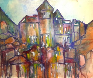 绘画 标题为“Stone town, Italy” 由Alexey Zhucovsky, 原创艺术品, 水彩