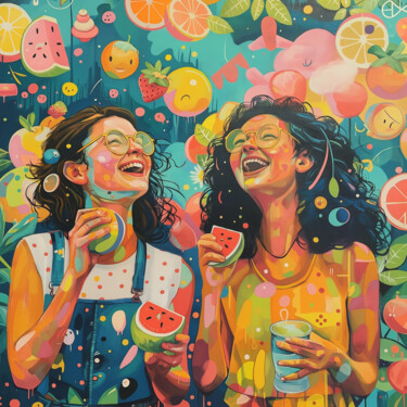 Laughter Therapy: The Daily Dose 数字艺术 标题为“Laughter Therapy: T…” 由Anna Burger, 原创艺术品, 数字油画