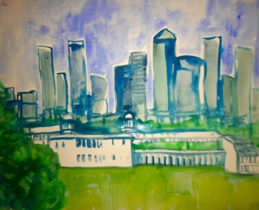 Pittura intitolato "London" da Alexey Zhucovsky, Opera d'arte originale, Acquarello