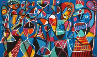 Improvisación en azul 绘画 标题为“Improvisación en az…” 由Enrique Pichardo, 原创艺术品, 丙烯