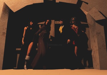 Digital Arts titled "The Nightwatchers" by Russell Newell, Original Artwork, 3D Modeling