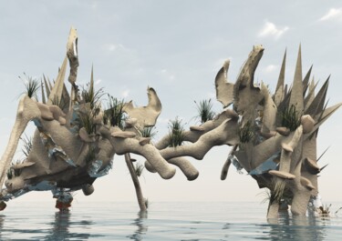 Digital Arts titled "The Sandy Greeting" by Russell Newell, Original Artwork, 3D Modeling