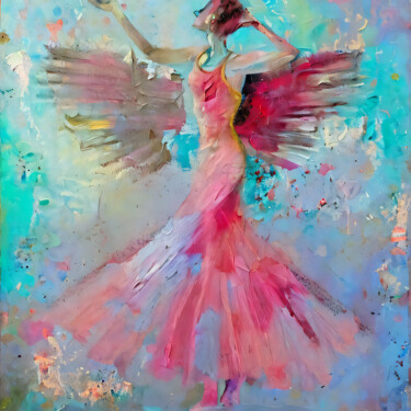数字艺术 标题为“Dancing angel in pi…” 由Meahau, 原创艺术品, AI生成的图像
