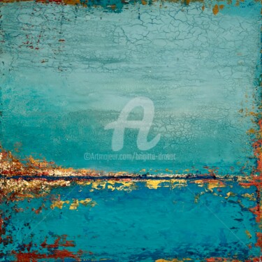 Schilderij getiteld "Summer dream" door Brigitte Dravet, Origineel Kunstwerk, Acryl Gemonteerd op Frame voor houten brancard