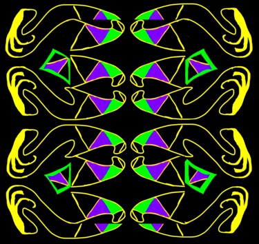 Organic Symmetry 1b4c Digitale Kunst getiteld "Organic Symmetry 1b…" door Ken Lerner, Origineel Kunstwerk, 2D Digital Work