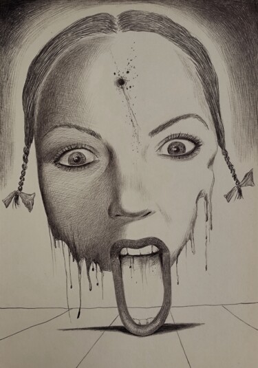Disegno intitolato "Mobine" da Milto Sideris, Opera d'arte originale, Biro