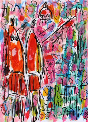 Peinture intitulée "Revoir Paris" par Jean Mirre, Œuvre d'art originale, Huile