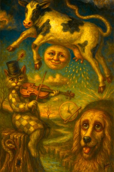 "Hey Diddle Diddle (…" başlıklı Tablo Spencer Derry tarafından, Orijinal sanat, AI tarafından oluşturulan görüntü