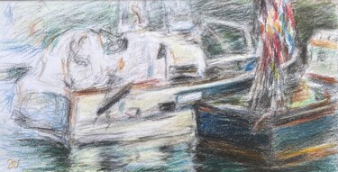 Рисунок под названием "PORT OLONNA" - Dimitri Vincent, Подлинное произведение искусства, Карандаш