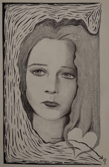 Disegno intitolato "Loesië" da Milto Sideris, Opera d'arte originale, Biro