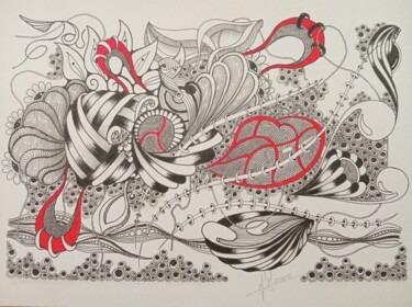 Tekening getiteld "Zenart #15" door Miguel Marques, Origineel Kunstwerk, Inkt