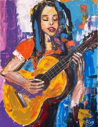 Schilderij getiteld "Song of Colors" door Lena Logart, Origineel Kunstwerk, Acryl Gemonteerd op Frame voor houten brancard