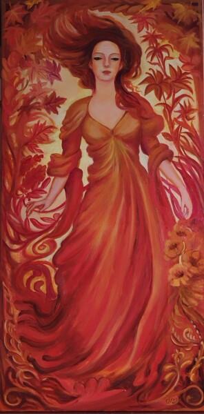 绘画 标题为“Autumn Muse - Mistr…” 由Larisa Sidorova (Alsi), 原创艺术品, 油 安装在木质担架架上
