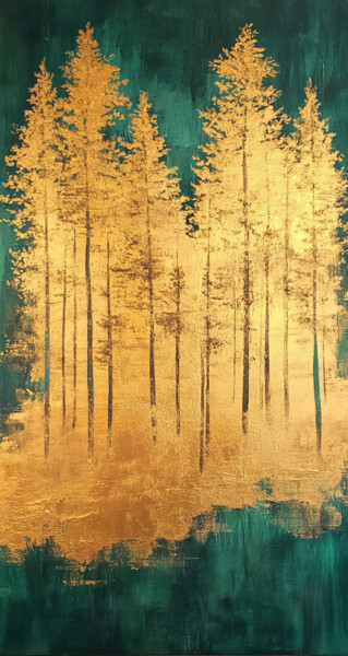 Arte digitale intitolato "Golden Forest in Tu…" da Lucy Moon, Opera d'arte originale, Acrilico