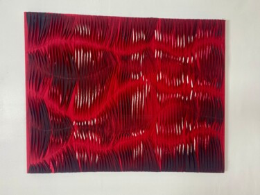 Textile Art με τίτλο "Tableau sculpture a…" από Yasmina Kijek, Αυθεντικά έργα τέχνης, Υφαντικές ίνες Τοποθετήθηκε στο Ξύλινο…
