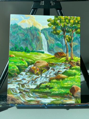 Painting titled "Untitles1" by Pallavi Varma, Original Artwork, Oil Mounted on Wood Stretcher frame