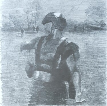 Disegno intitolato "Starship trooper sk…" da Déryck Maindron, Opera d'arte originale, Grafite