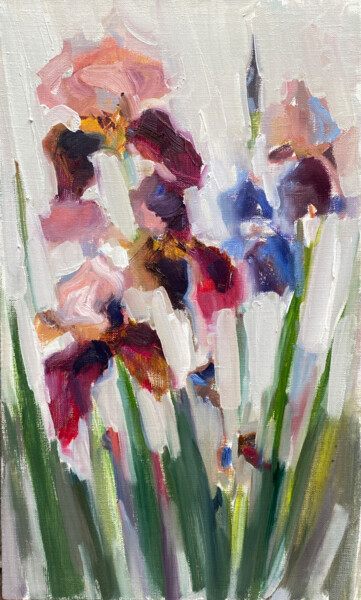 IRIS FLOWERS OIL PAINTING part 2 "IRIS FLOWERS OIL PA…" başlıklı Tablo Marina Zubkova tarafından, Orijinal sanat, Petrol