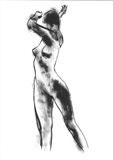 Dessin intitulée "Nude model 7." par Aleksey Wroblewski, Œuvre d'art originale, Acrylique