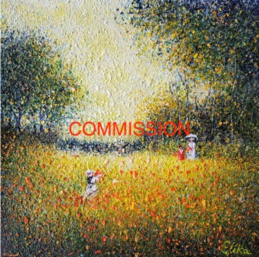Peinture intitulée "La prairie (COMMISS…" par Elika Dessapt, Œuvre d'art originale, Acrylique