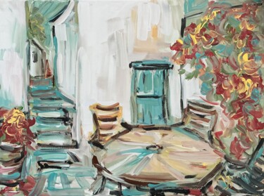 "Terrace." başlıklı Tablo Victoria General tarafından, Orijinal sanat, Akrilik Ahşap Sedye çerçevesi üzerine monte edilmiş