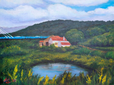Near by the Lake 제목이 "Near by the Lake"인 미술작품 Hanna Samoilenko로, 원작, 아크릴 판지에 장착됨