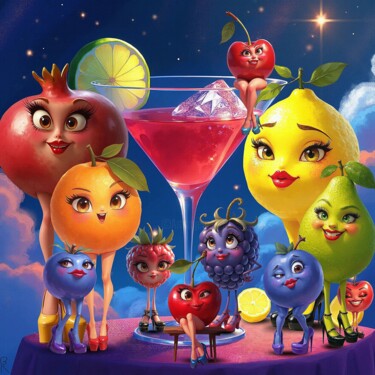 Arte digitale intitolato "Ladies Night - Happ…" da Ashedinarockirart, Opera d'arte originale, Lavoro digitale 2D