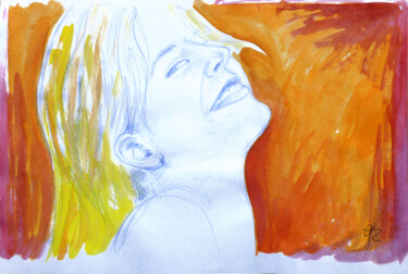 Mimik VII. Desenho intitulada "Mimik VII." por Götz Wiedenroth, Obras de arte originais, Conté