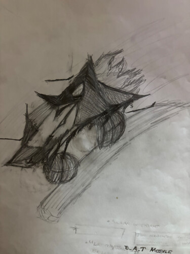 Disegno intitolato "B.A.T." da Amanda Harris Harris, Opera d'arte originale, Matita