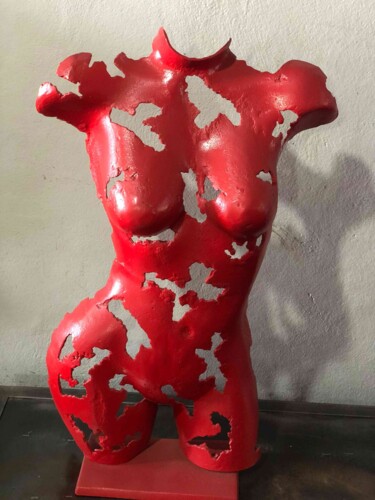 Steel Wall Sculpture | Female Torso Mannequin | Metallic Hue 雕塑 标题为“Steel Wall Sculptur…” 由Youssef Ezzamani, 原创艺术品, 铝