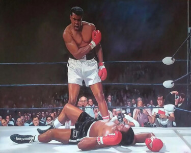 The Champ's Triumph Schilderij getiteld "The Champ's Triumph" door Nilantha Vidanarachchi, Origineel Kunstwerk, Olie