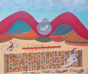 Pittura intitolato "TAPETE NO DESERTO" da Patricia Rodrigues Noronha Da Costa, Opera d'arte originale, Acrilico Montato su T…