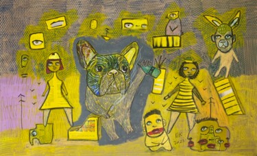 绘画 标题为“French bulldog corp…” 由Pavel Kuragin, 原创艺术品, 粉彩