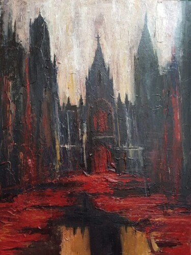 Malerei mit dem Titel "Cathedral of shadows" von Sasha Brisac, Original-Kunstwerk, Acryl