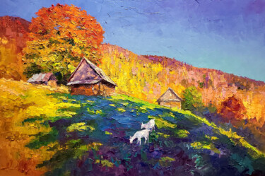 Autumn in the Carpathians "Autumn in the Carpa…" başlıklı Tablo Boris Serdyuk tarafından, Orijinal sanat, Petrol Ahşap Sedye çerçevesi üzerine monte e…