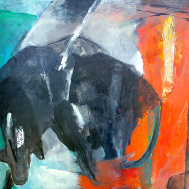 绘画 标题为“Composition 865” 由Engelina Zandstra, 原创艺术品, 丙烯 安装在木质担架架上