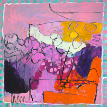 绘画 标题为“Composition 1145” 由Engelina Zandstra, 原创艺术品, 丙烯 安装在木质担架架上