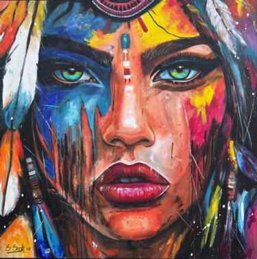 Pittura intitolato "Lakshay" da Sabrina Seck, Opera d'arte originale, Acrilico