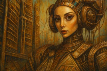 International Cyborg Space Lover Schilderij getiteld "International Cybor…" door Spencer Derry, Origineel Kunstwerk, AI gegenereerde afbeelding