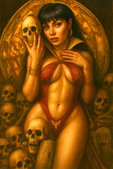 Malerei mit dem Titel "Vampiress" von Spencer Derry, Original-Kunstwerk, KI-generiertes Bild