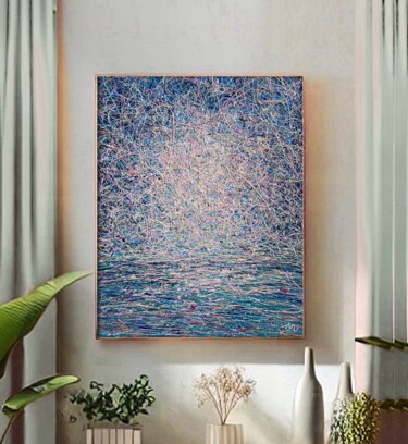 Between Sun and Silence Schilderij getiteld "Between Sun and Sil…" door Nadiia Antoniuk, Origineel Kunstwerk, Acryl Gemonteerd op Frame voor houten…