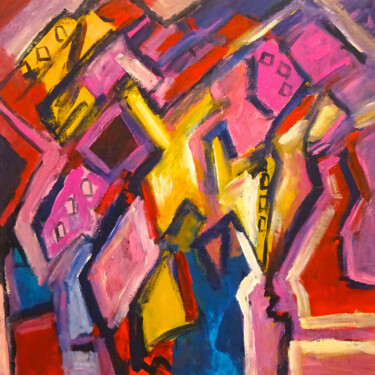 绘画 标题为“Composition 7162” 由Engelina Zandstra, 原创艺术品, 丙烯 安装在木质担架架上