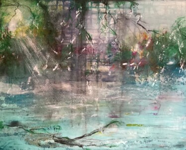 Schilderij getiteld "Etang" door Annie Proust, Origineel Kunstwerk, Acryl