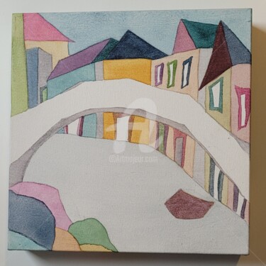 45°26'21.7"N 12°19'49.9"E 绘画 标题为“45°26'21.7"N 12°19'…” 由Marita Aguilar, 原创艺术品, 水彩 安装在木板上