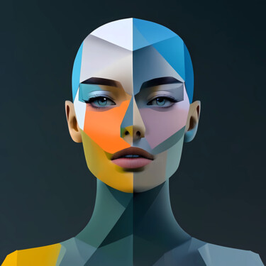 Arte digitale intitolato "modern portrait" da Pict T Mosb, Opera d'arte originale, Immagine generata dall'IA