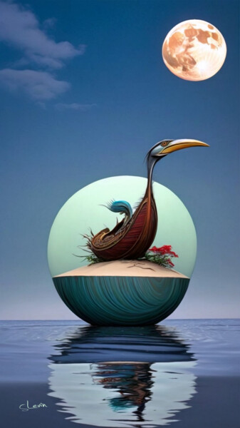 Arte digitale intitolato "lull" da Si Levin, Opera d'arte originale, Immagine generata dall'IA Montato su artwork_cat.